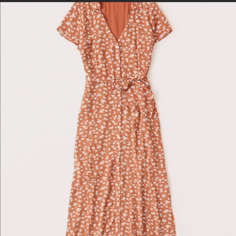 Abercrombie & Fitch Floral MIDI Shirt Dress XS